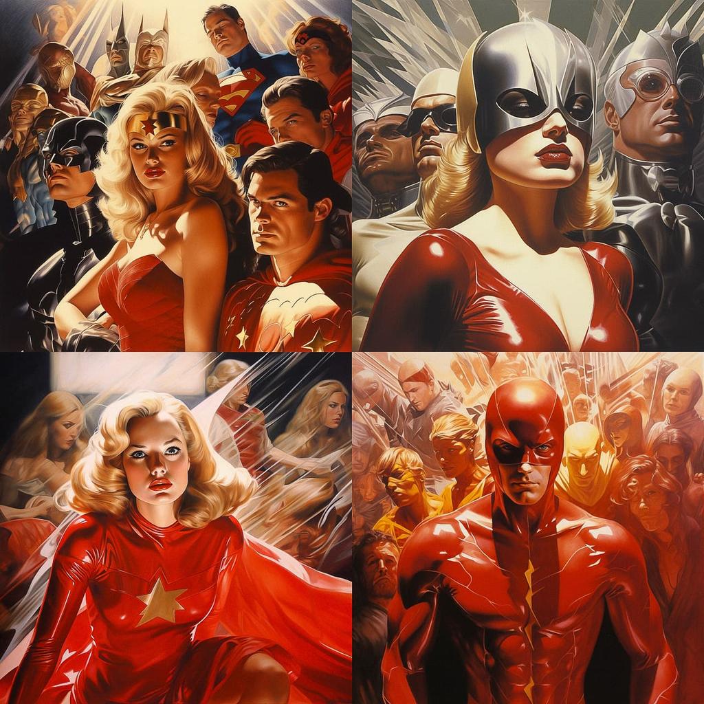 Alex Ross style, Midjourney V5.2, render 1 of 4