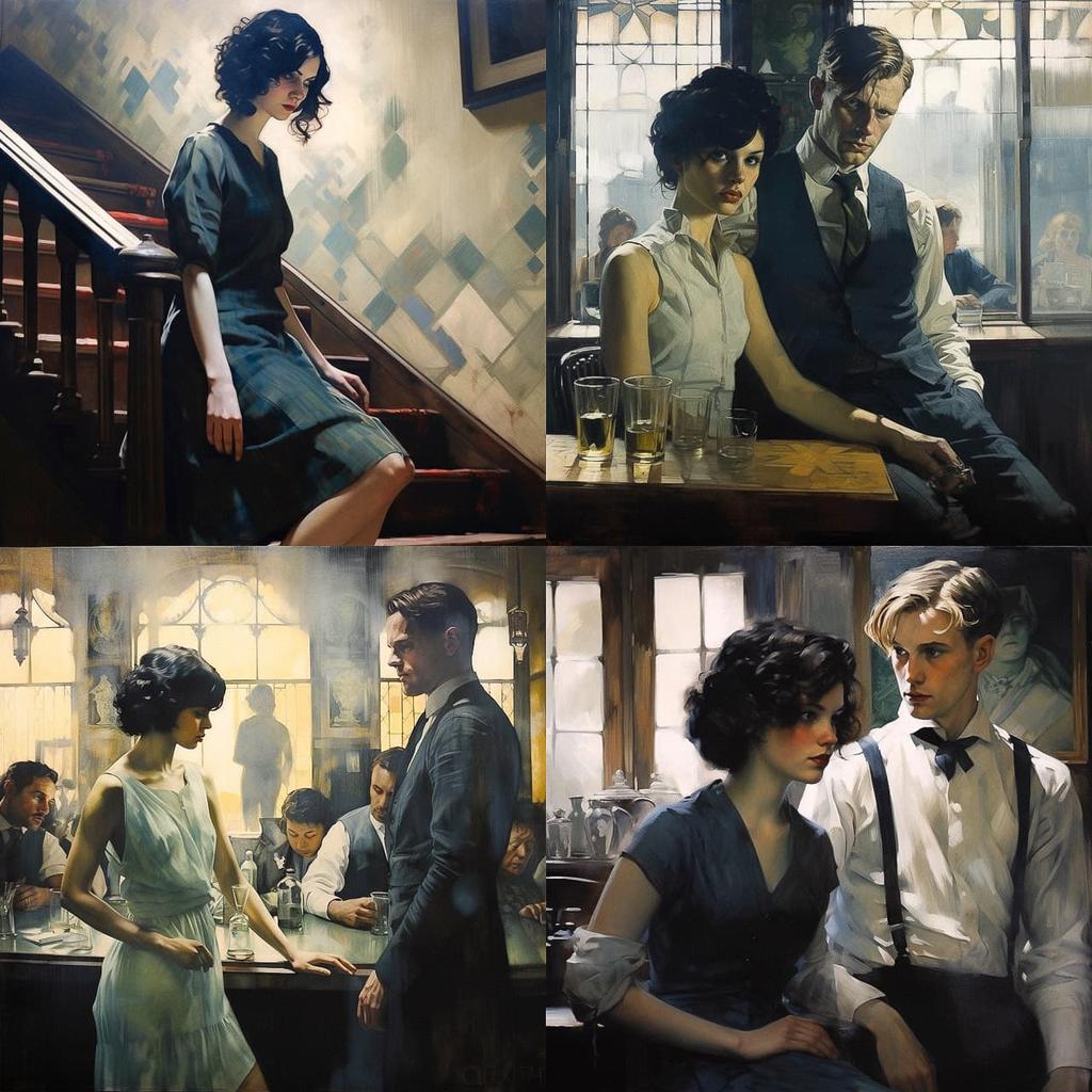 Alex Russell Flint style, Midjourney V5.2, render 1 of 4