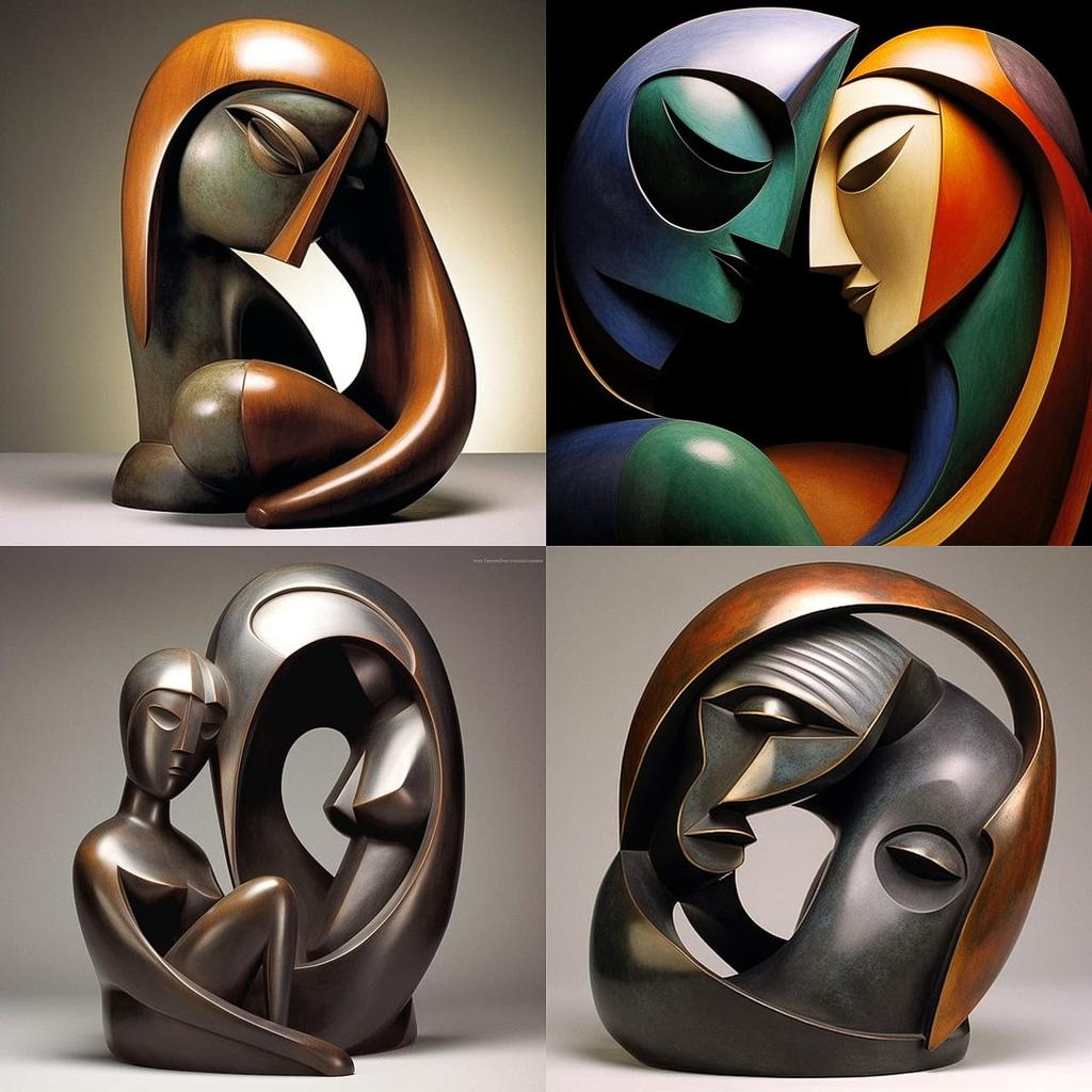 Alexander Archipenko style, Midjourney V5.2, render 1 of 4