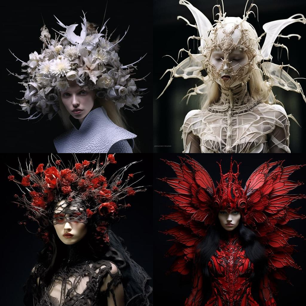 Alexander McQueen style, Midjourney V5.2, render 1 of 4