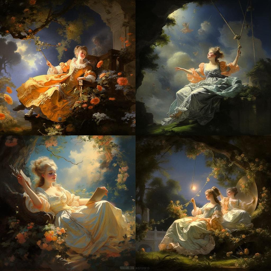 Alexandre-Evariste Fragonard style, Midjourney V5.2, render 1 of 4