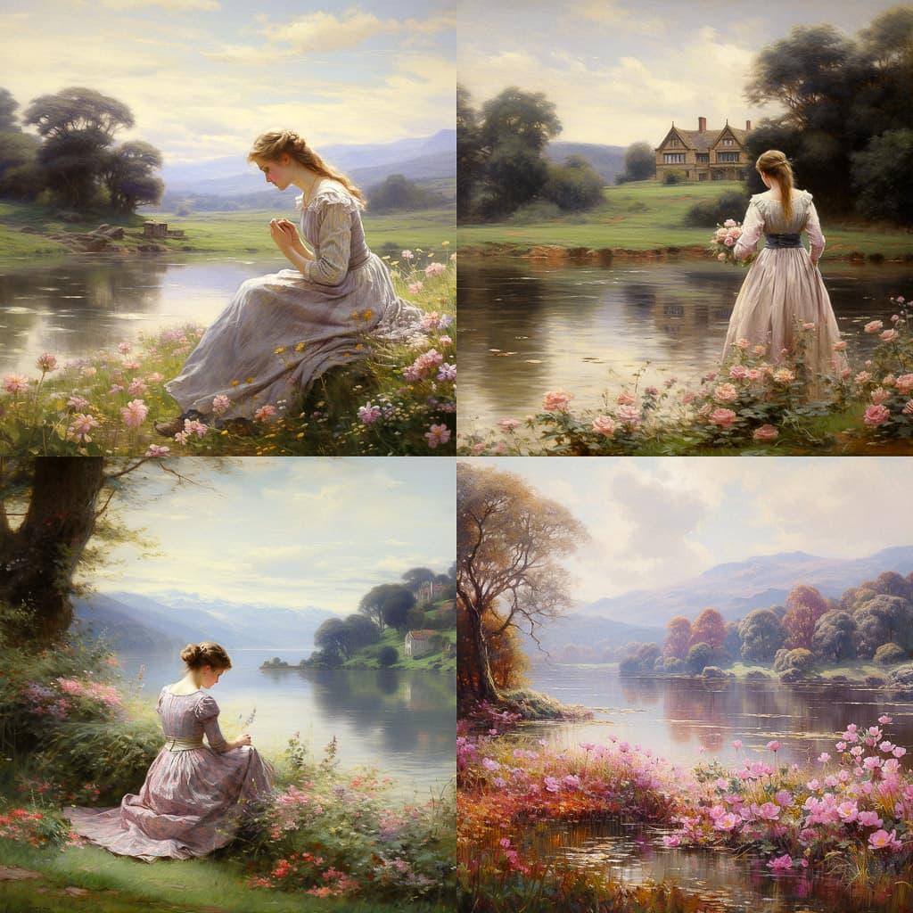 Alfred Augustus Glendening style, Midjourney V5.2, render 1 of 4