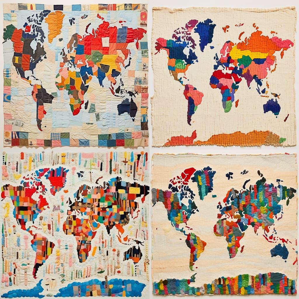 Alighiero Boetti style, Midjourney V5.2, render 1 of 4