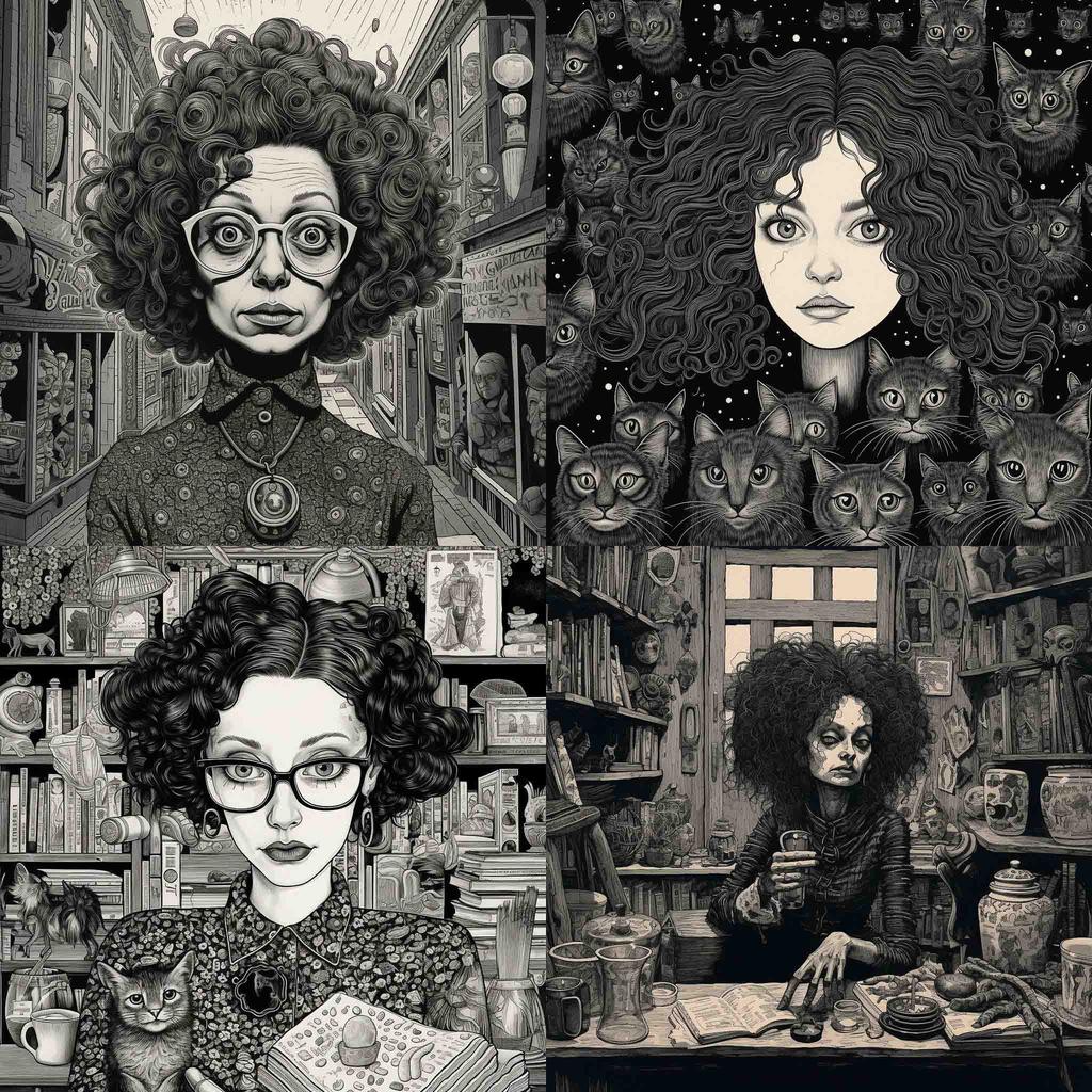 Aline Kominsky-Crumb style, Midjourney V5.2, render 1 of 4