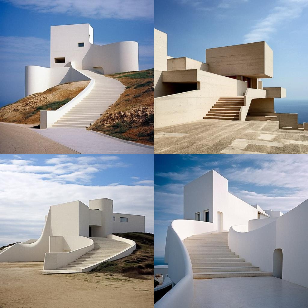 Alvaro Siza style, Midjourney V5.2, render 1 of 4