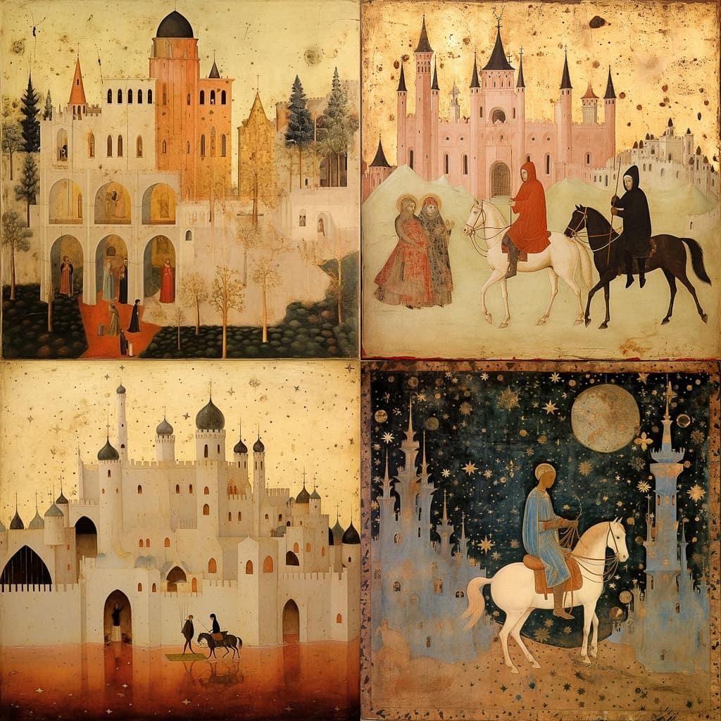 Ambrogio Lorenzetti style, Midjourney V5.2, render 1 of 4