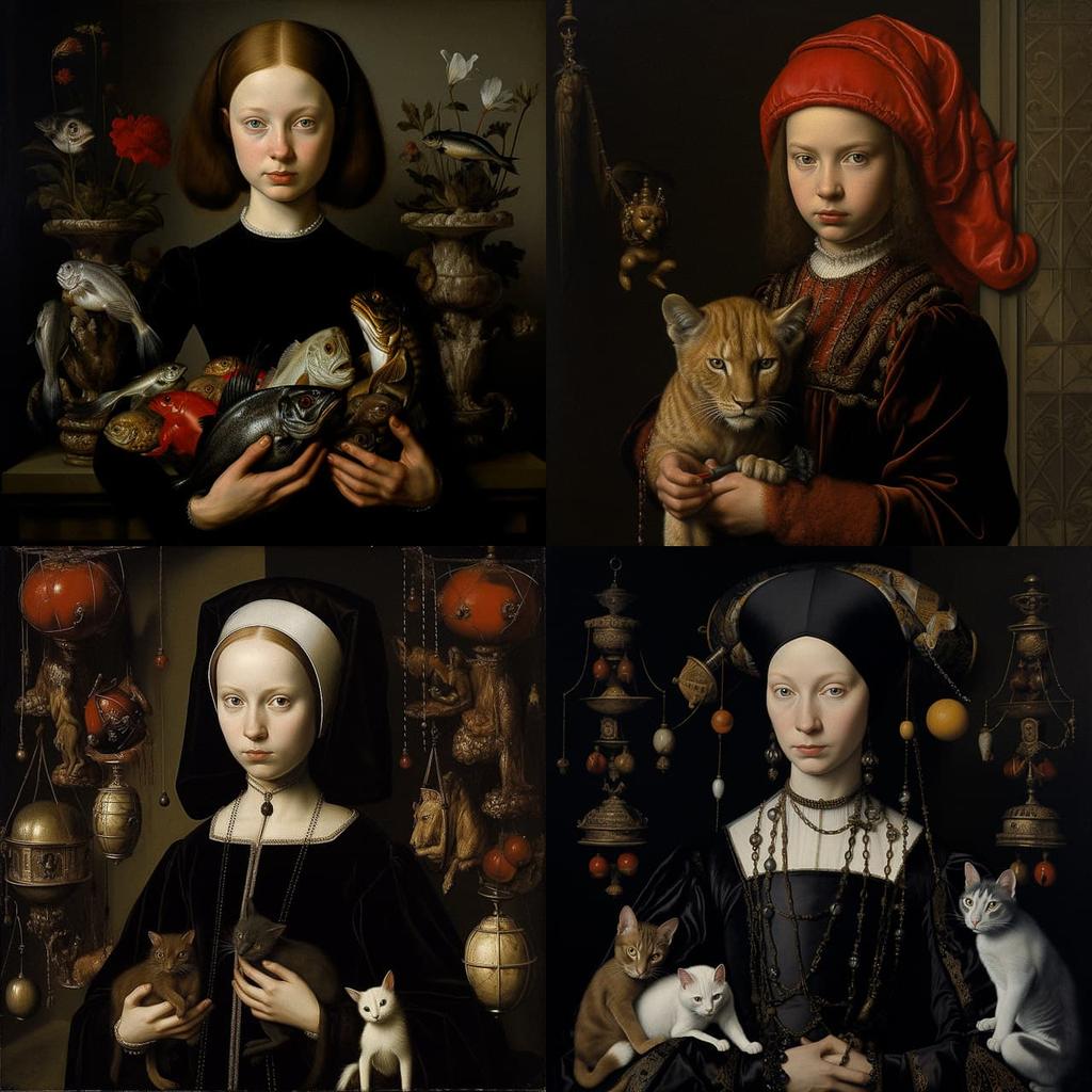 Ambrosius Benson style, Midjourney V5.2, render 1 of 4