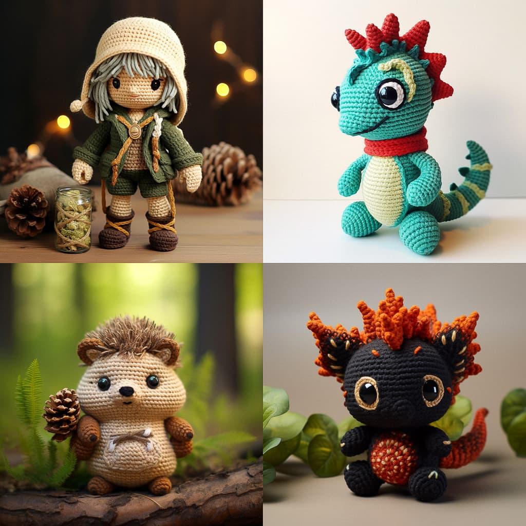Amigurumi style, Midjourney V5.2, render 1 of 4