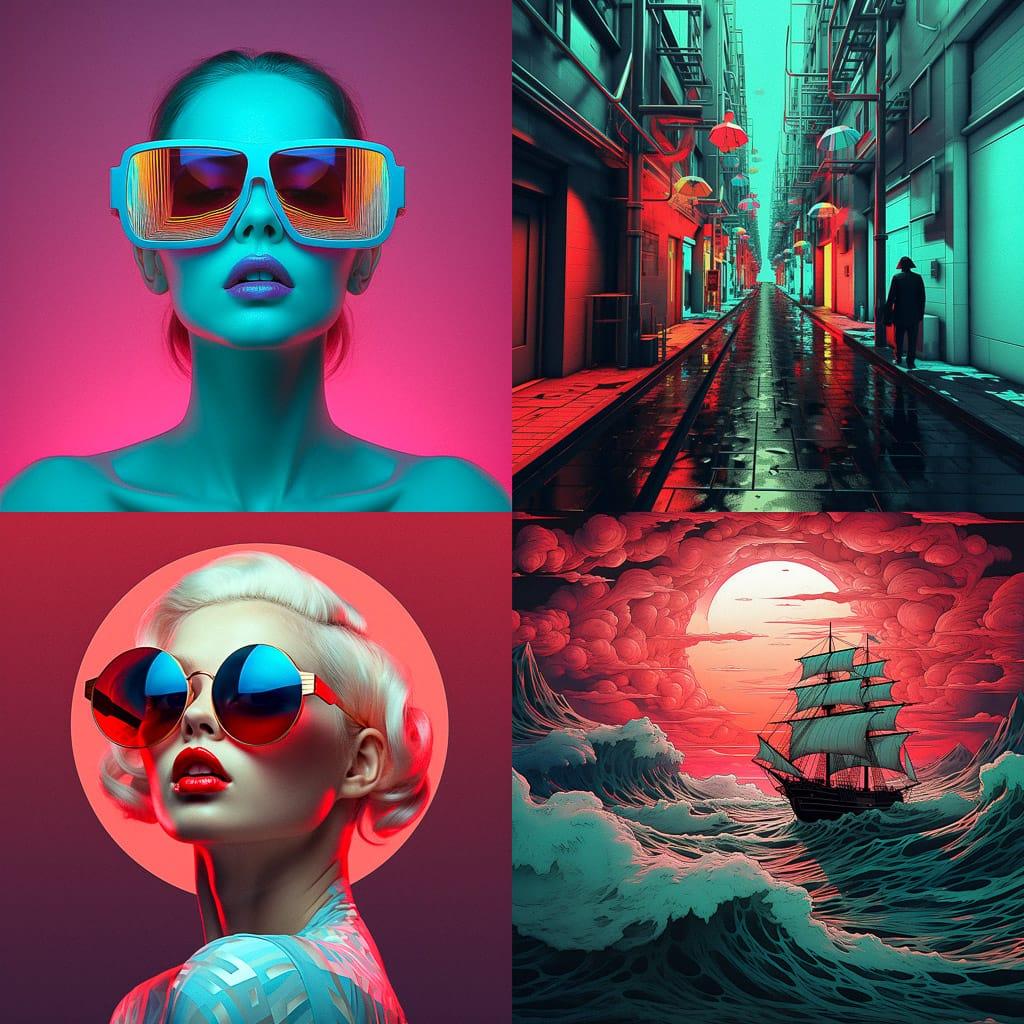 Anaglyph colors style, Midjourney V5.2, render 1 of 4