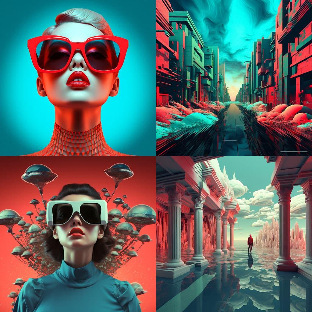 Anaglyph style, Midjourney V5.2, render 1 of 4