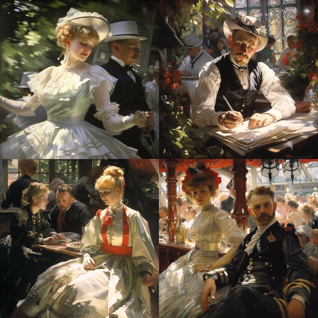 Anders Zorn style, Midjourney V5.2, render 1 of 4
