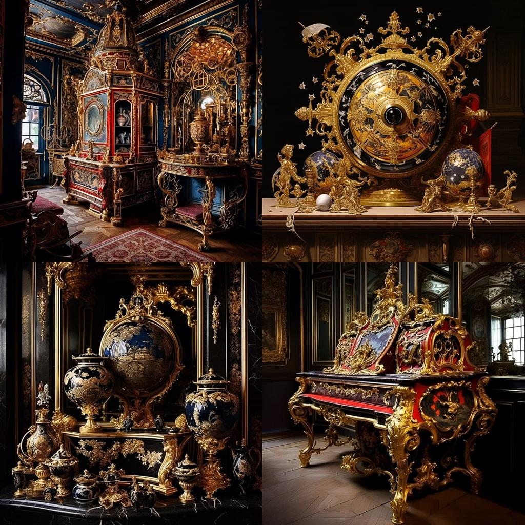 Andre-Charles Boulle style, Midjourney V5.2, render 1 of 4