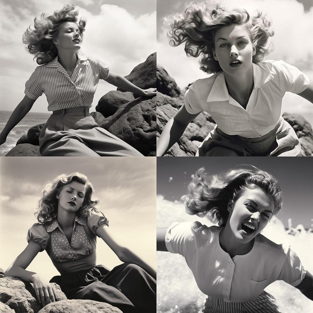 Andre de Dienes style, Midjourney V5.2, render 1 of 4
