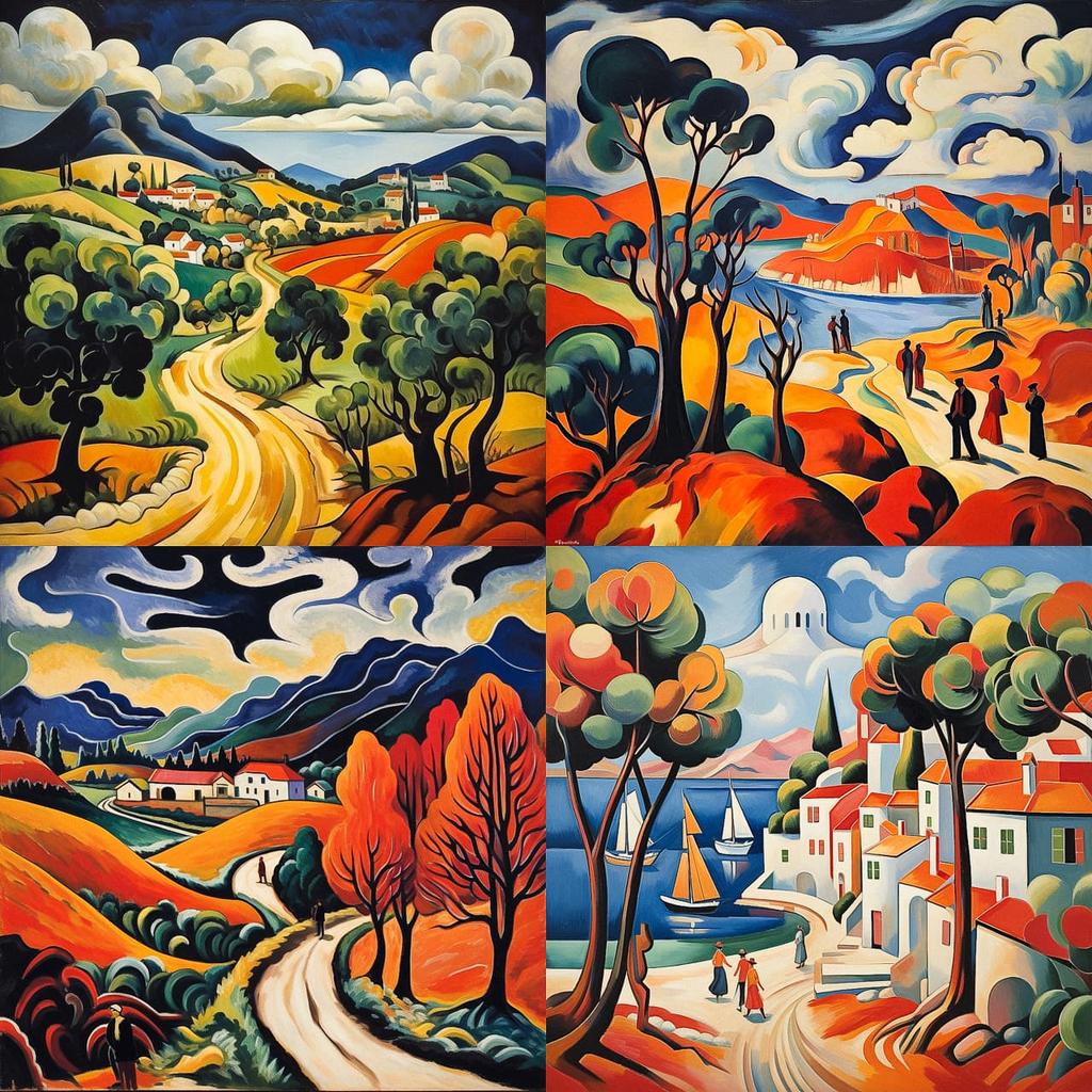 Andre Derain style, Midjourney V5.2, render 1 of 4