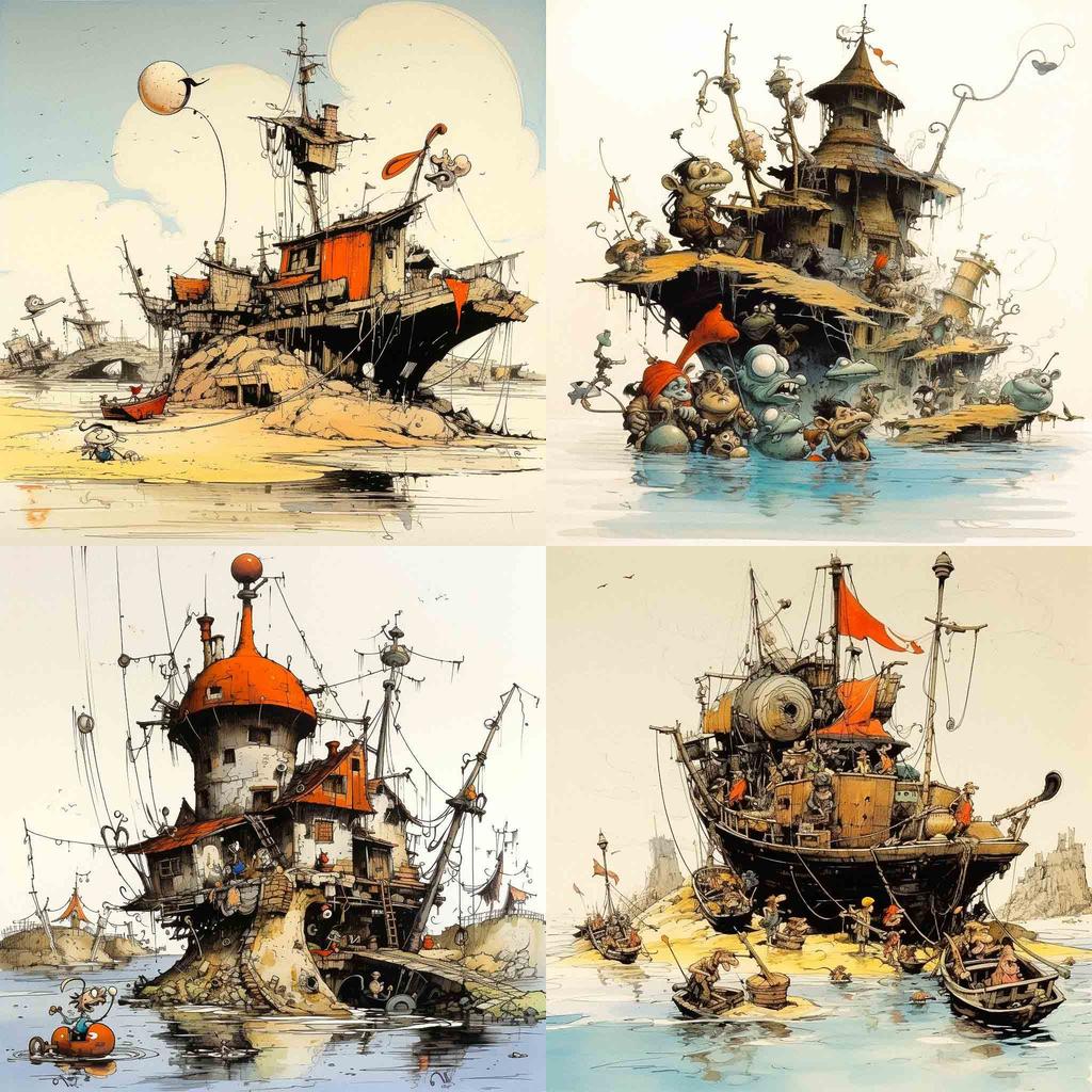 André Franquin style, Midjourney V5.2, render 1 of 4
