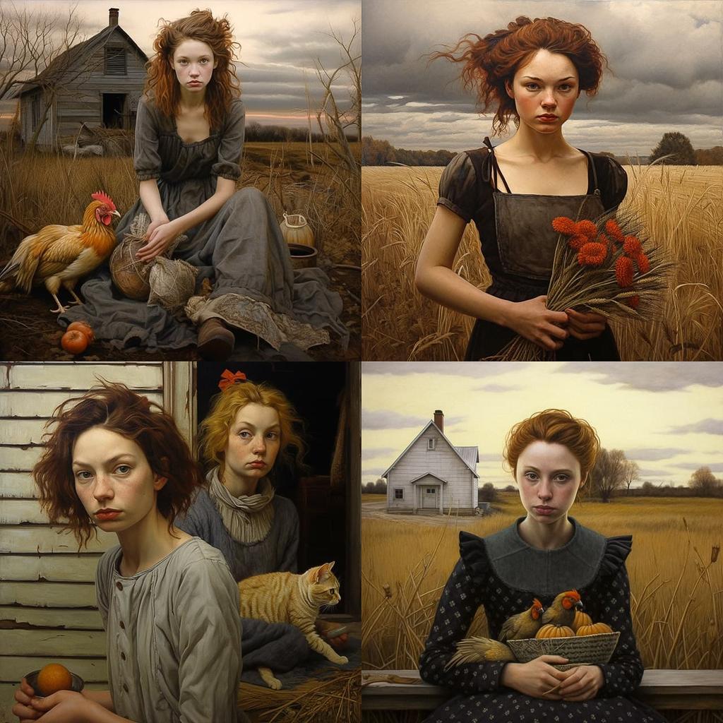 Andrea Kowch style, Midjourney V5.2, render 1 of 4