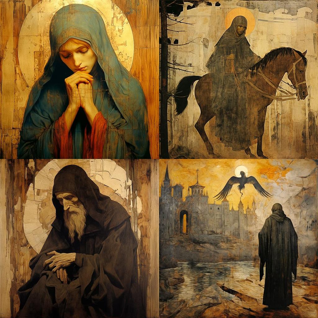 Andrei Rublev style, Midjourney V5.2, render 1 of 4