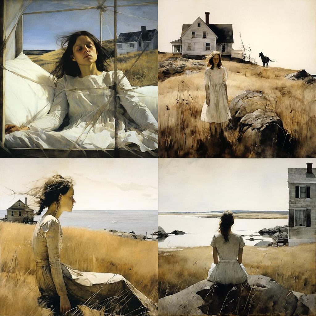 Andrew Wyeth style, Midjourney V5.2, render 1 of 4