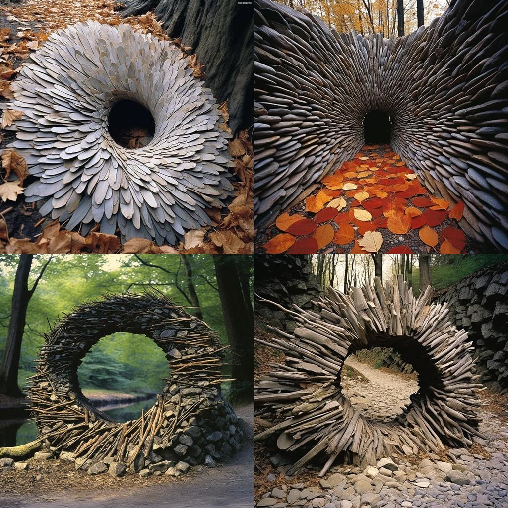Andy Goldsworthy style, Midjourney V5.2, render 1 of 4