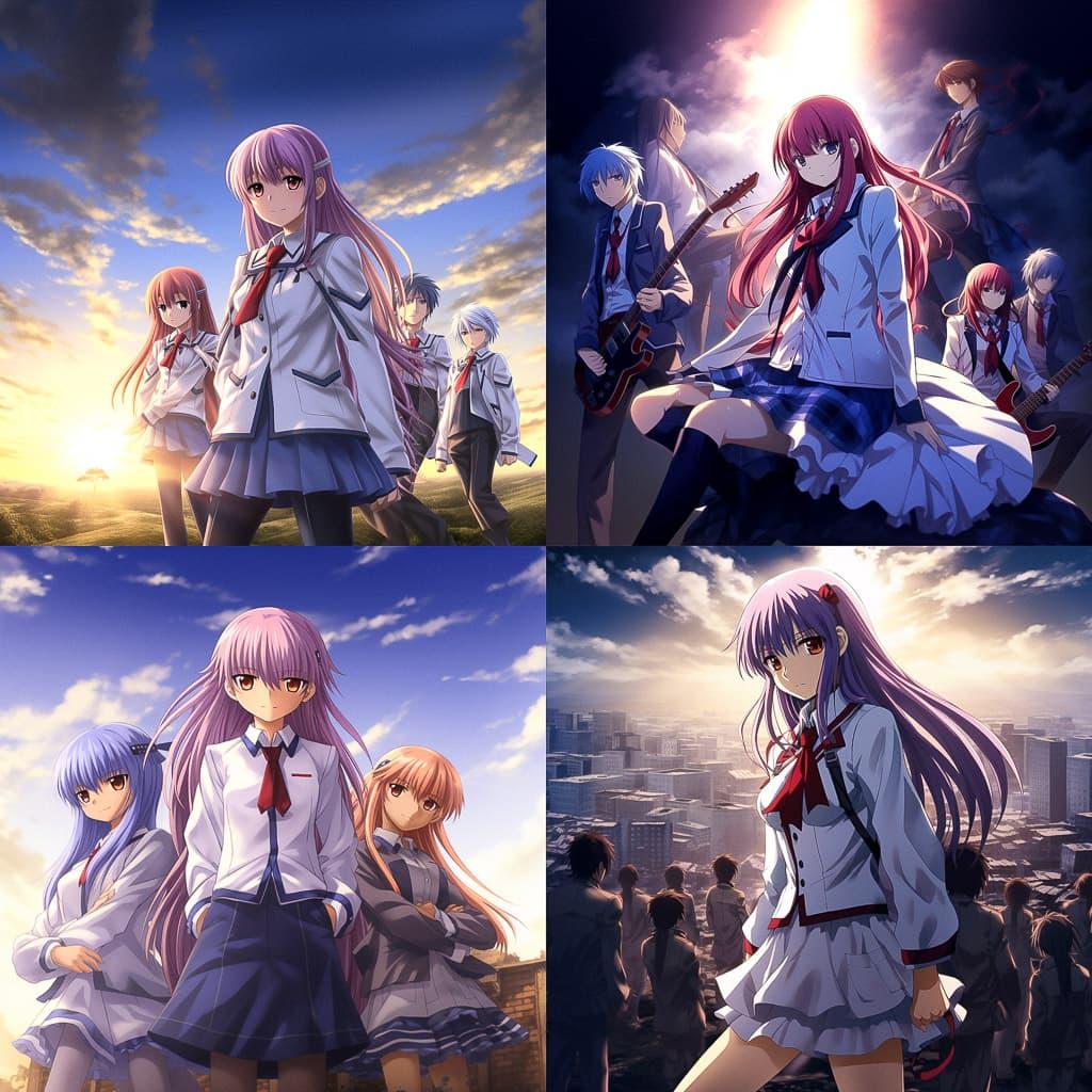 Angel Beats style, Midjourney V5.2, render 1 of 4