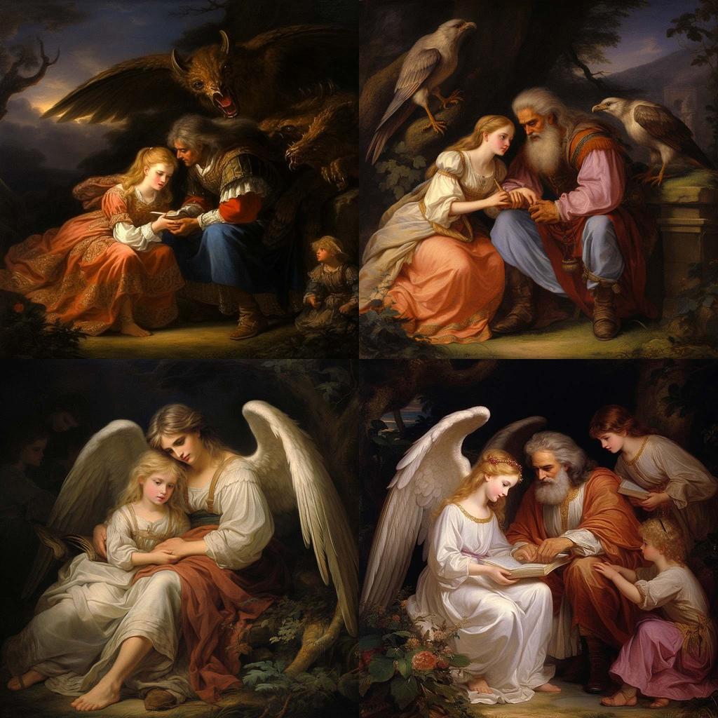 Angelica Kauffman style, Midjourney V5.2, render 1 of 4