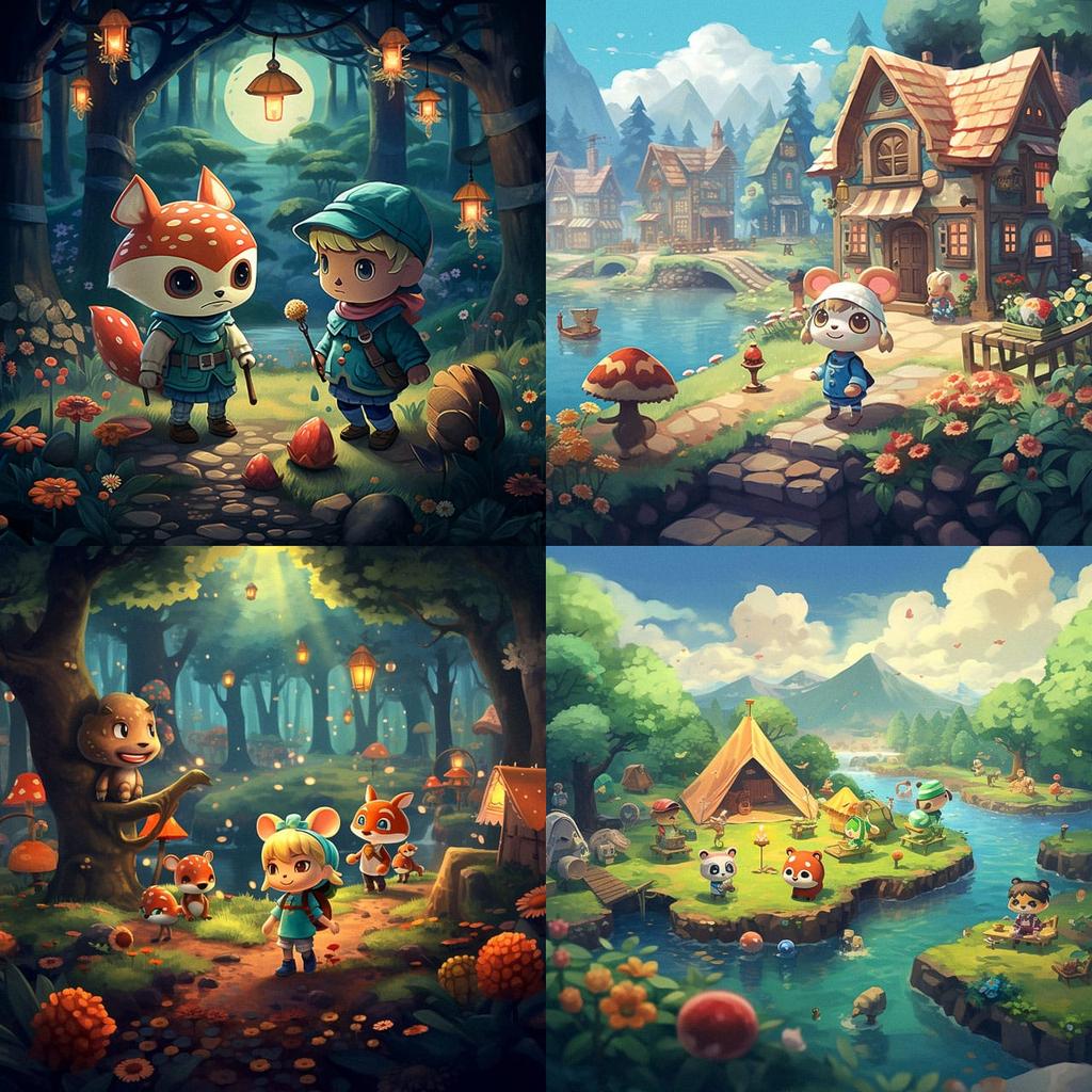 Animal Crossing style, Midjourney V5.2, render 1 of 4