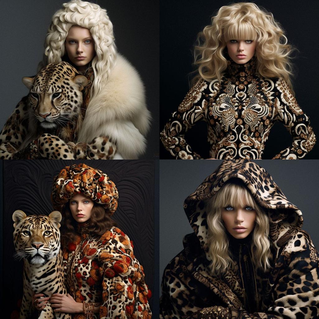 Animalier fashion style, Midjourney V5.2, render 1 of 4