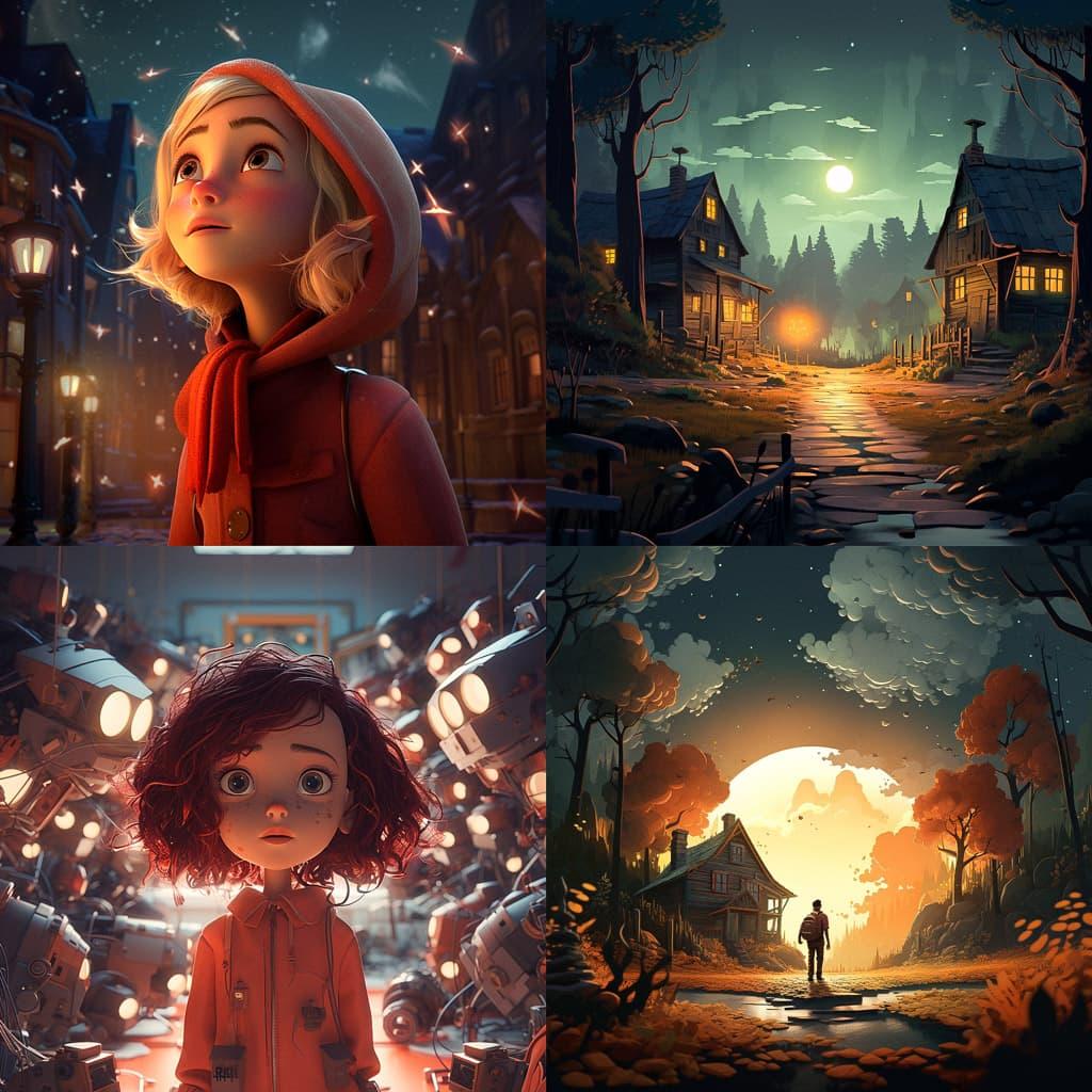 Animation style, Midjourney V5.2, render 1 of 4