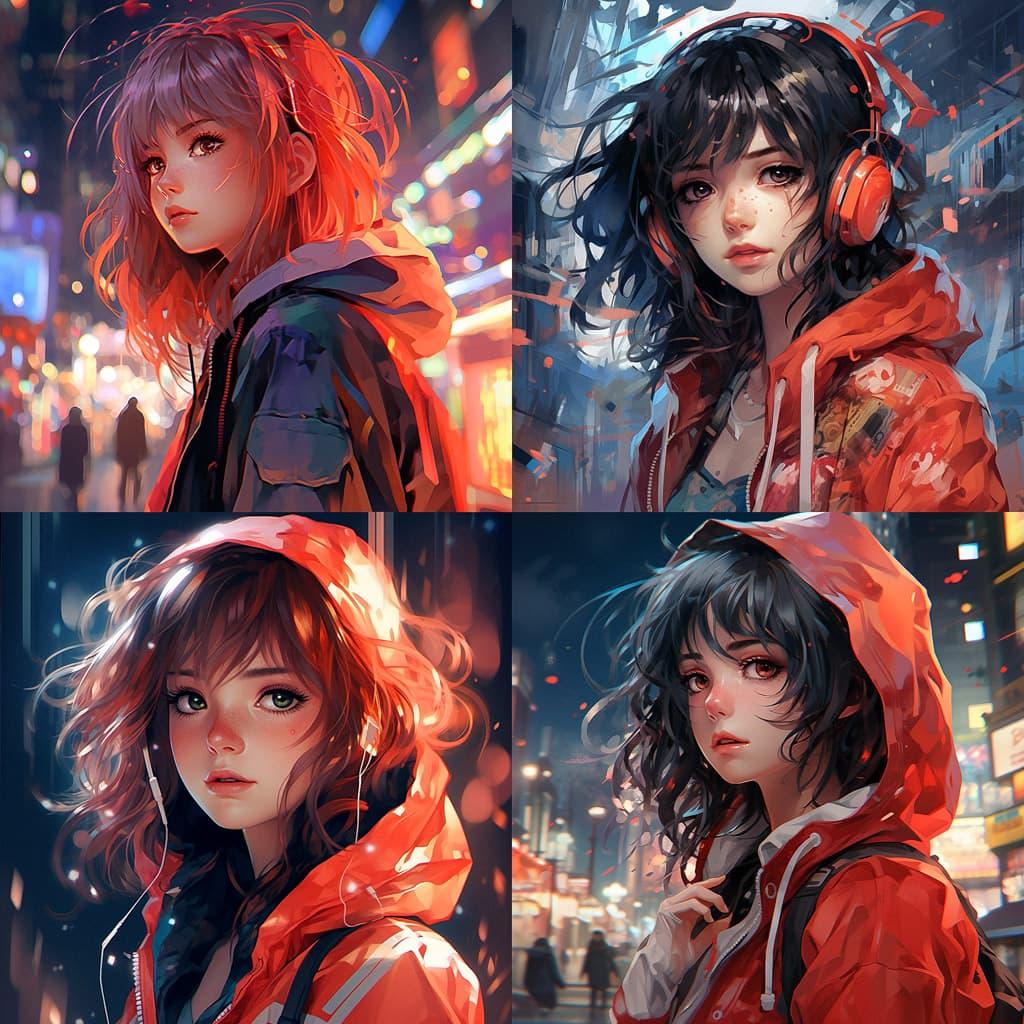 Anime style style, Midjourney V5.2, render 1 of 4