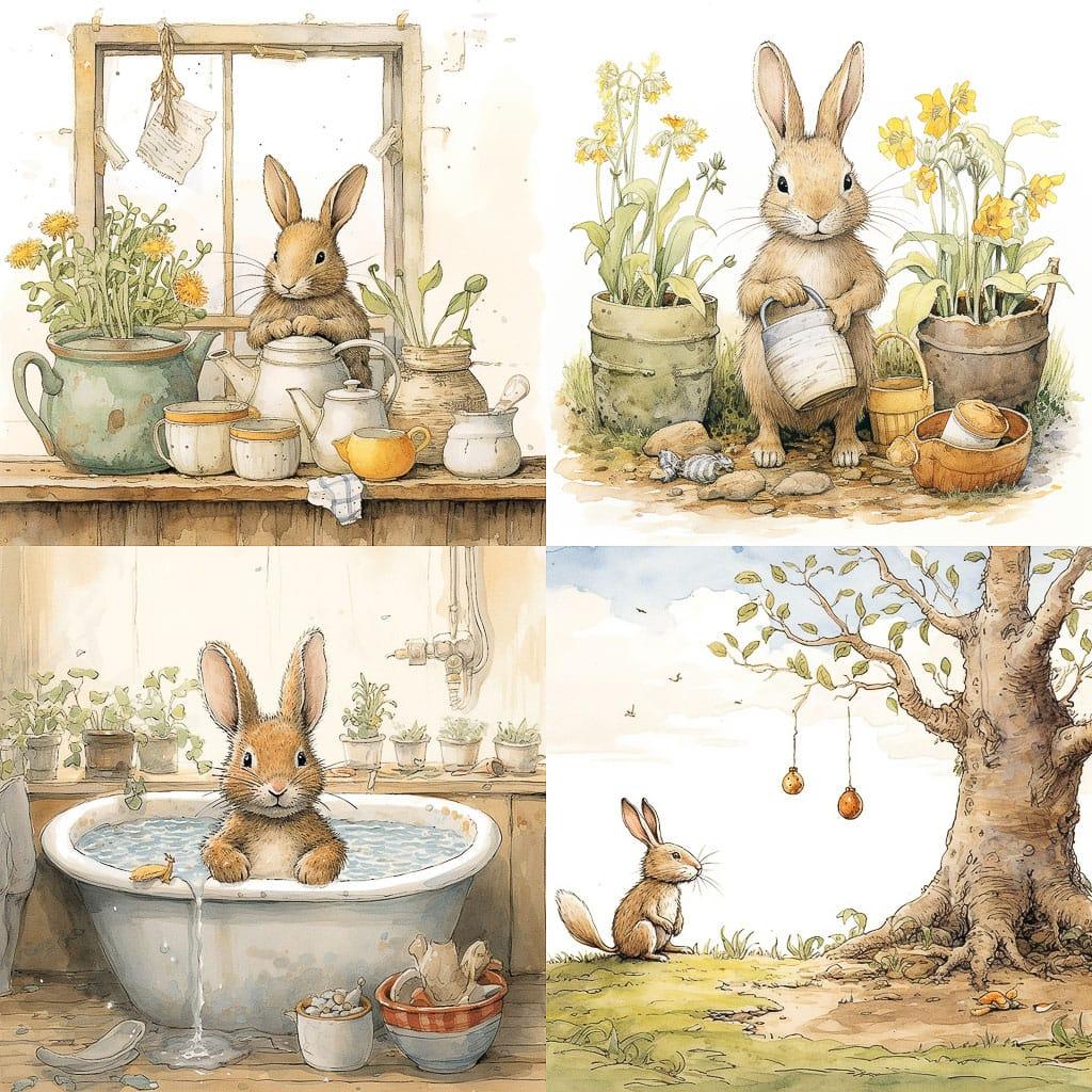 Anita Jeram style, Midjourney V5.2, render 1 of 4