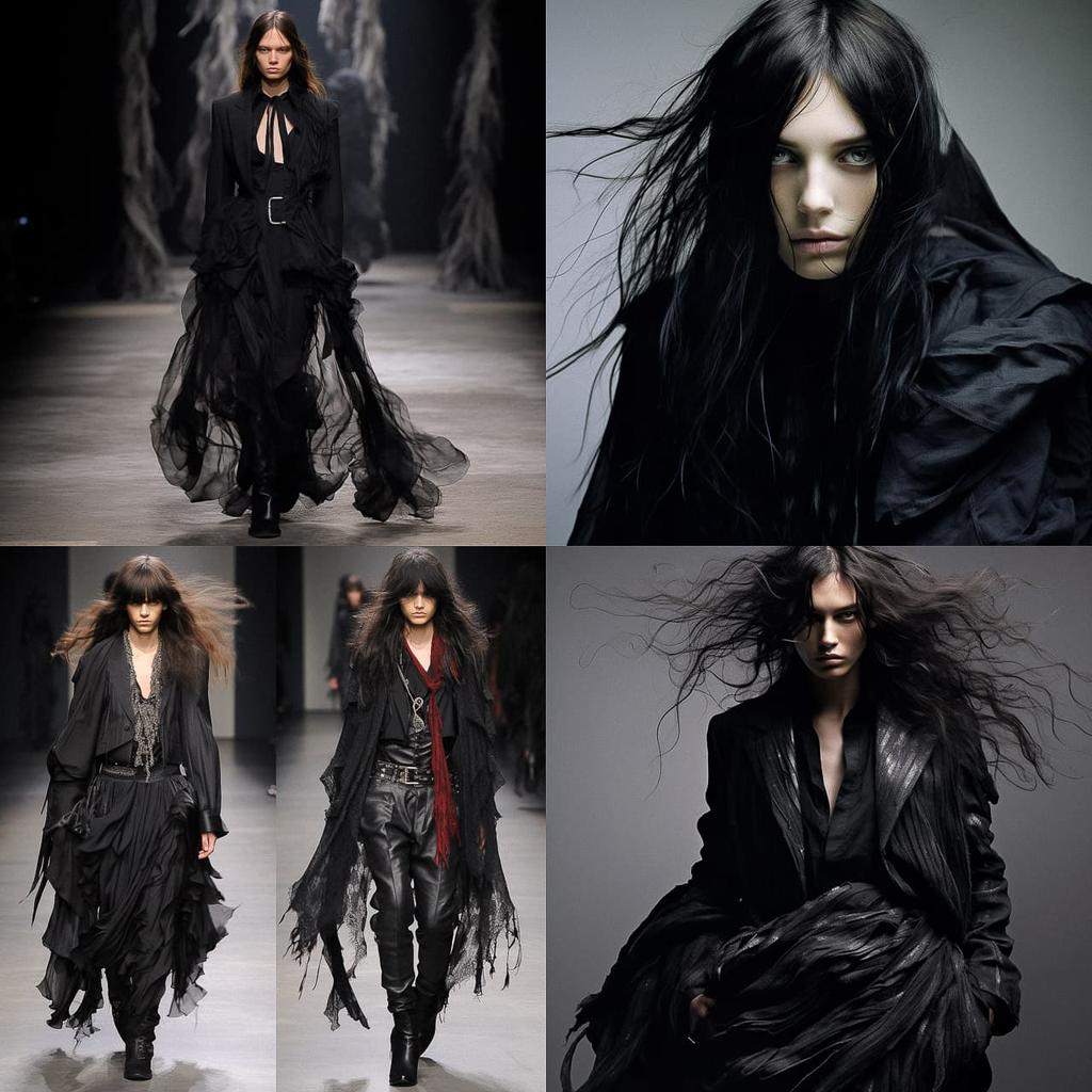 Ann Demeulemeester style, Midjourney V5.2, render 1 of 4