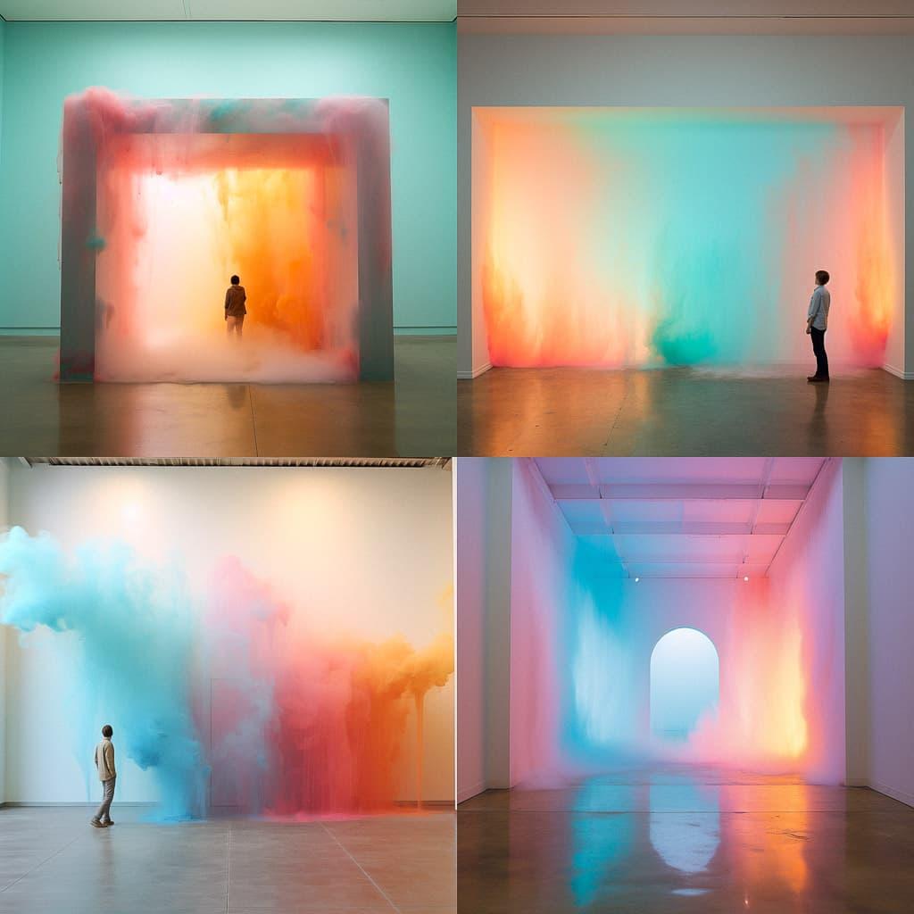 Ann Veronica Janssens style, Midjourney V5.2, render 1 of 4