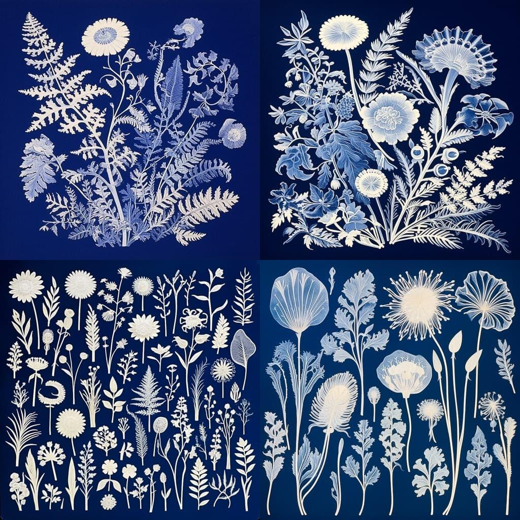 Anna Atkins style, Midjourney V5.2, render 1 of 4