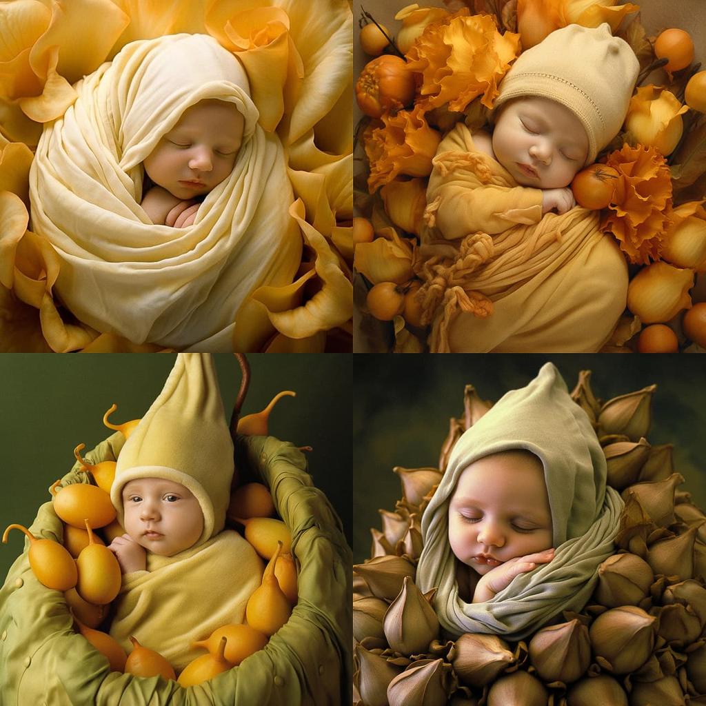 Anne Geddes style, Midjourney V5.2, render 1 of 4