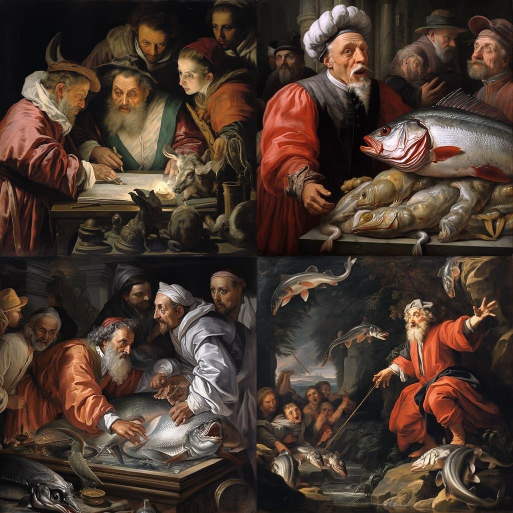Annibale Carracci style, Midjourney V5.2, render 1 of 4