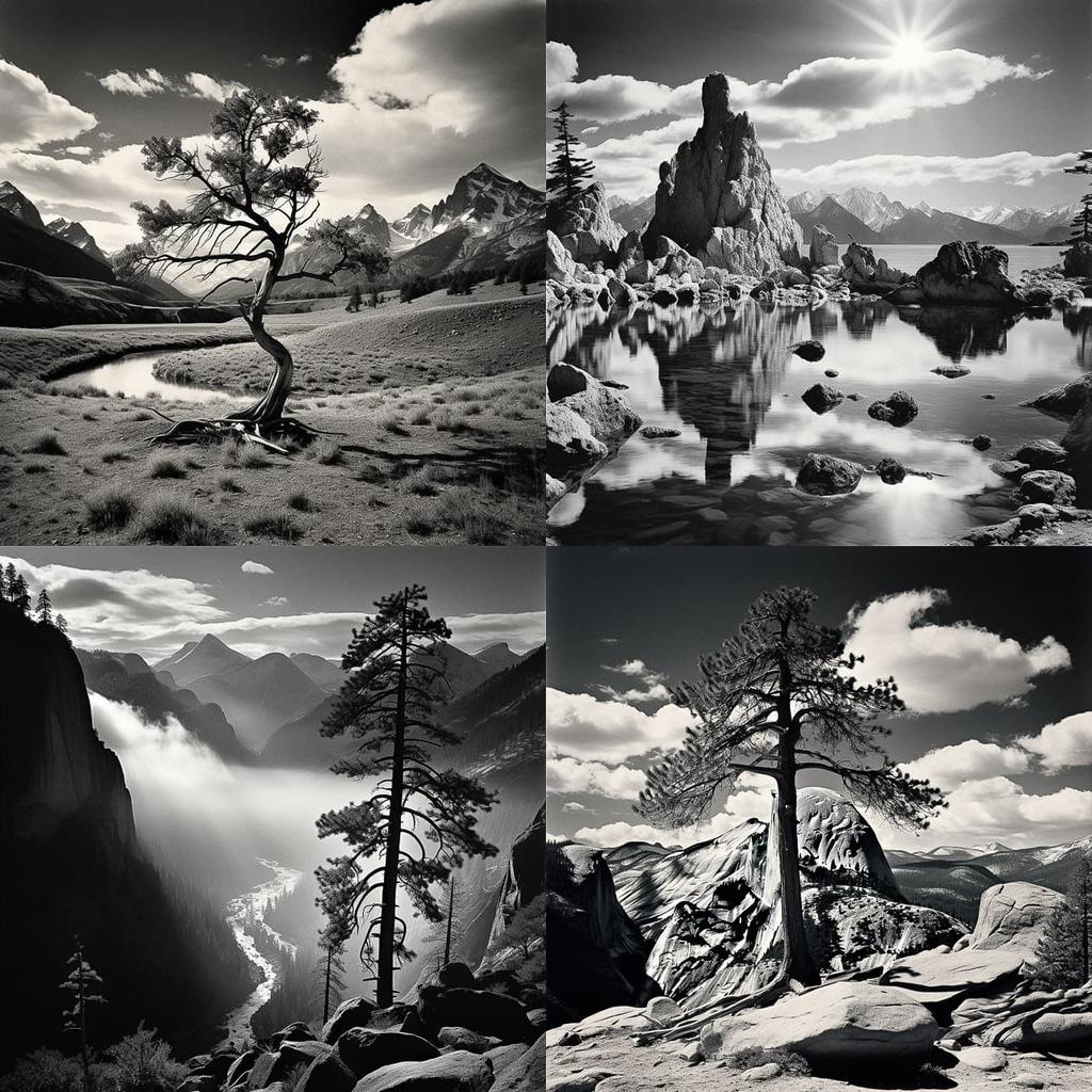 Ansel Adams style, Midjourney V5.2, render 1 of 4