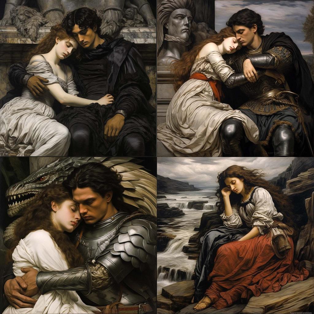 Anselm Feuerbach style, Midjourney V5.2, render 1 of 4