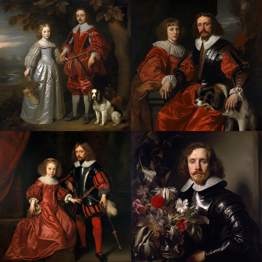 Anthony van Dyck style, Midjourney V5.2, render 1 of 4