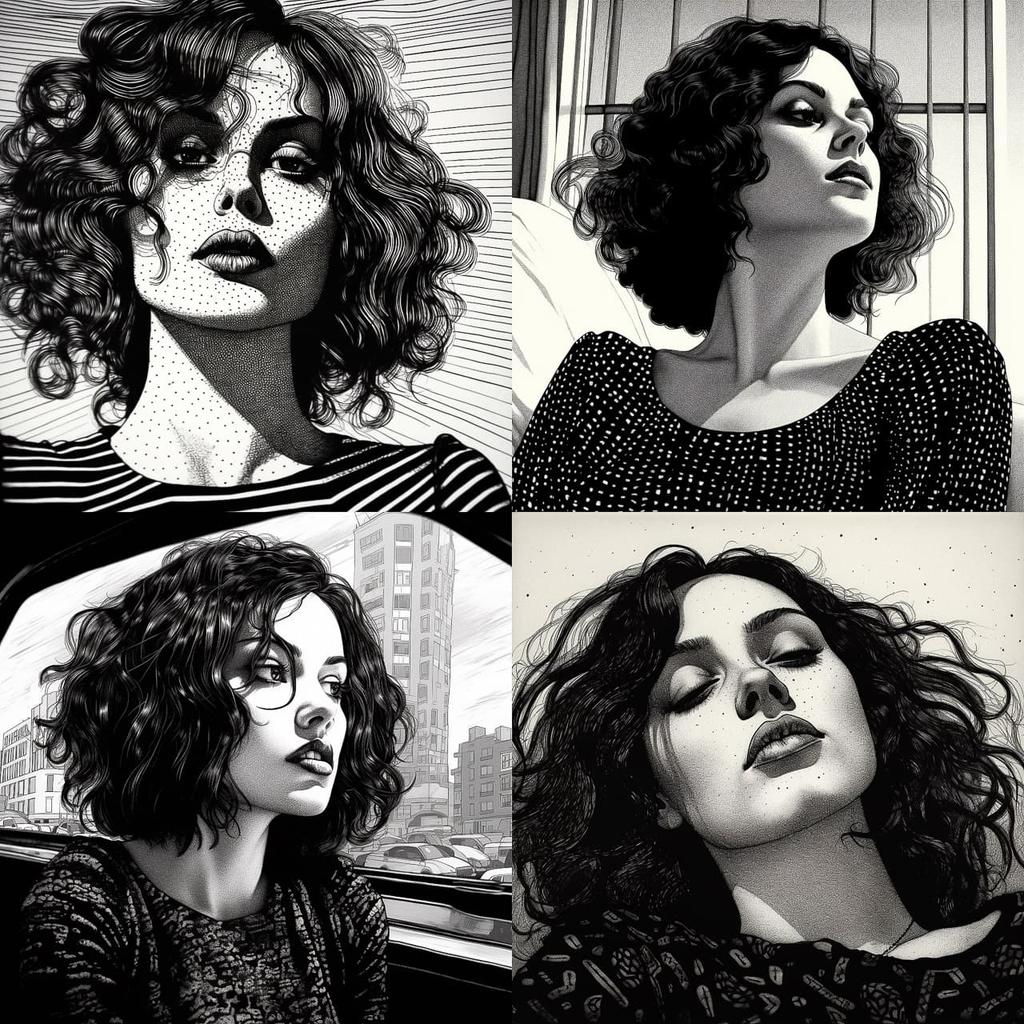 Apollonia Saintclair style, Midjourney V5.2, render 1 of 4