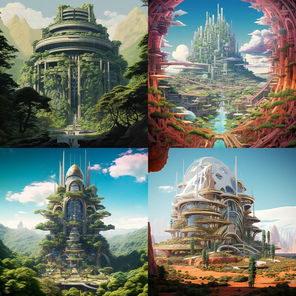 Arcology style, Midjourney V5.2, render 1 of 4
