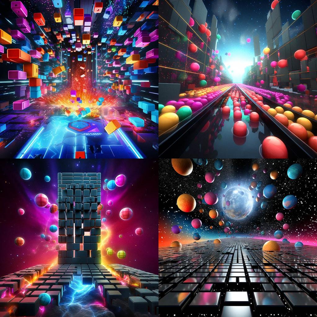 Arkanoid style, Midjourney V5.2, render 1 of 4