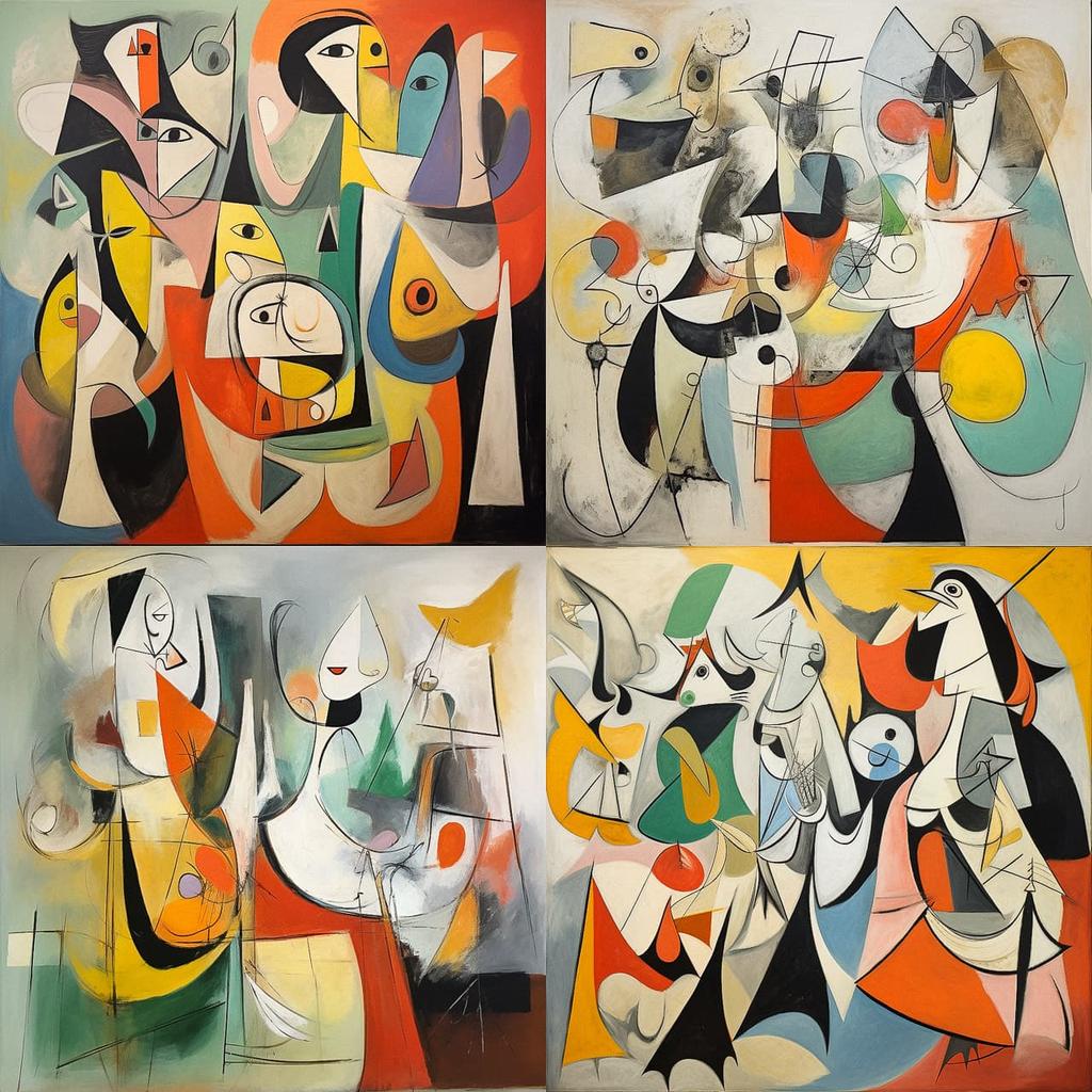 Arshile Gorky style, Midjourney V5.2, render 1 of 4