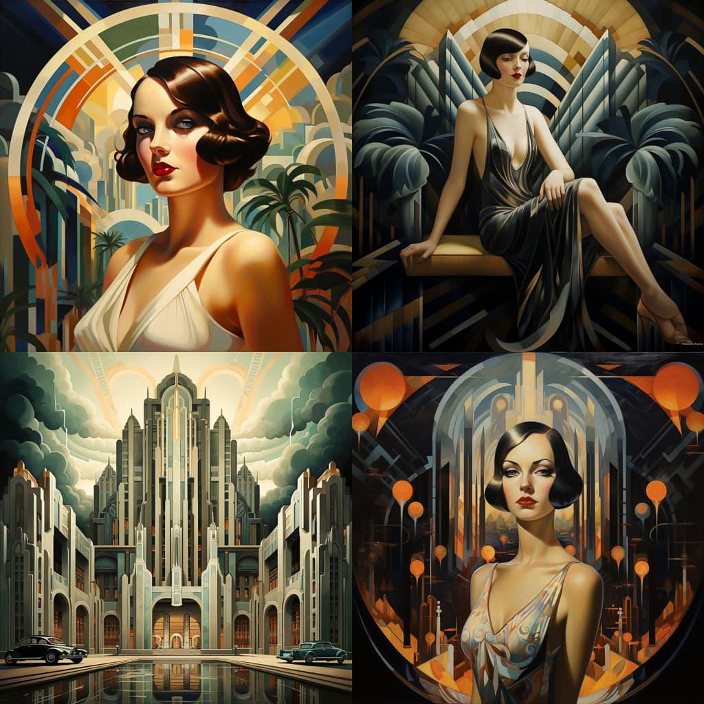 Art Deco style, Midjourney V5.2, render 1 of 4
