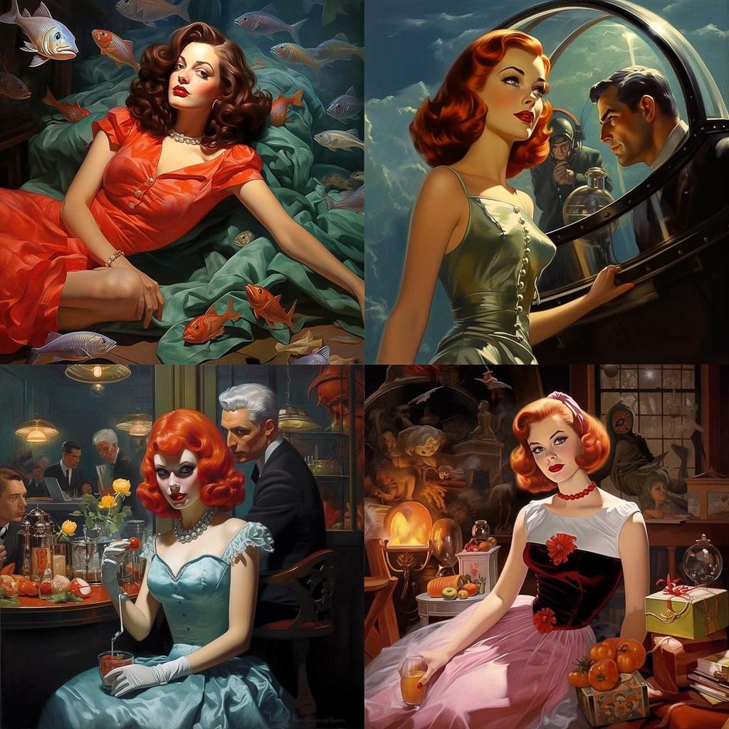 Art Frahm style, Midjourney V5.2, render 1 of 4