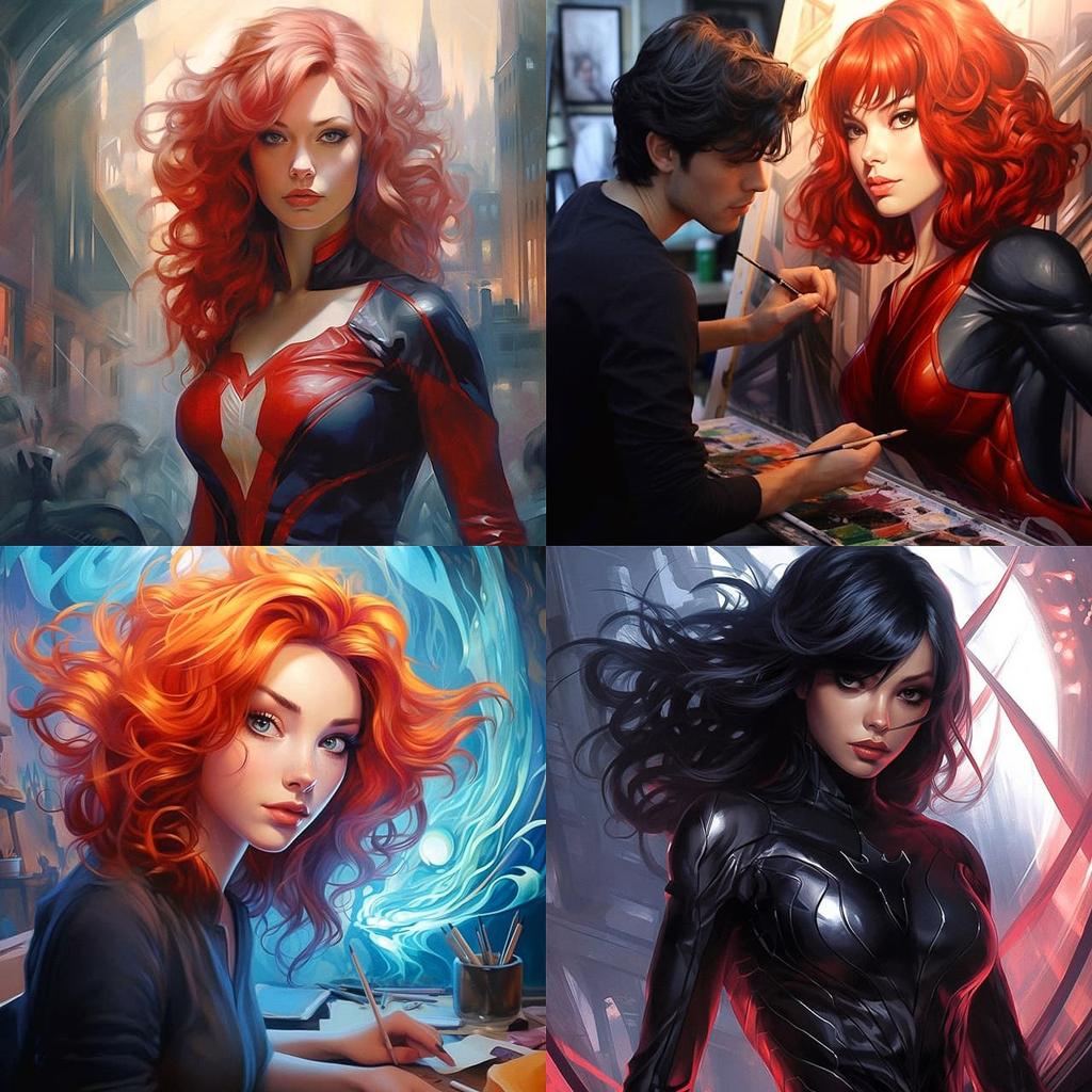 Artgerm style, Midjourney V5.2, render 1 of 4