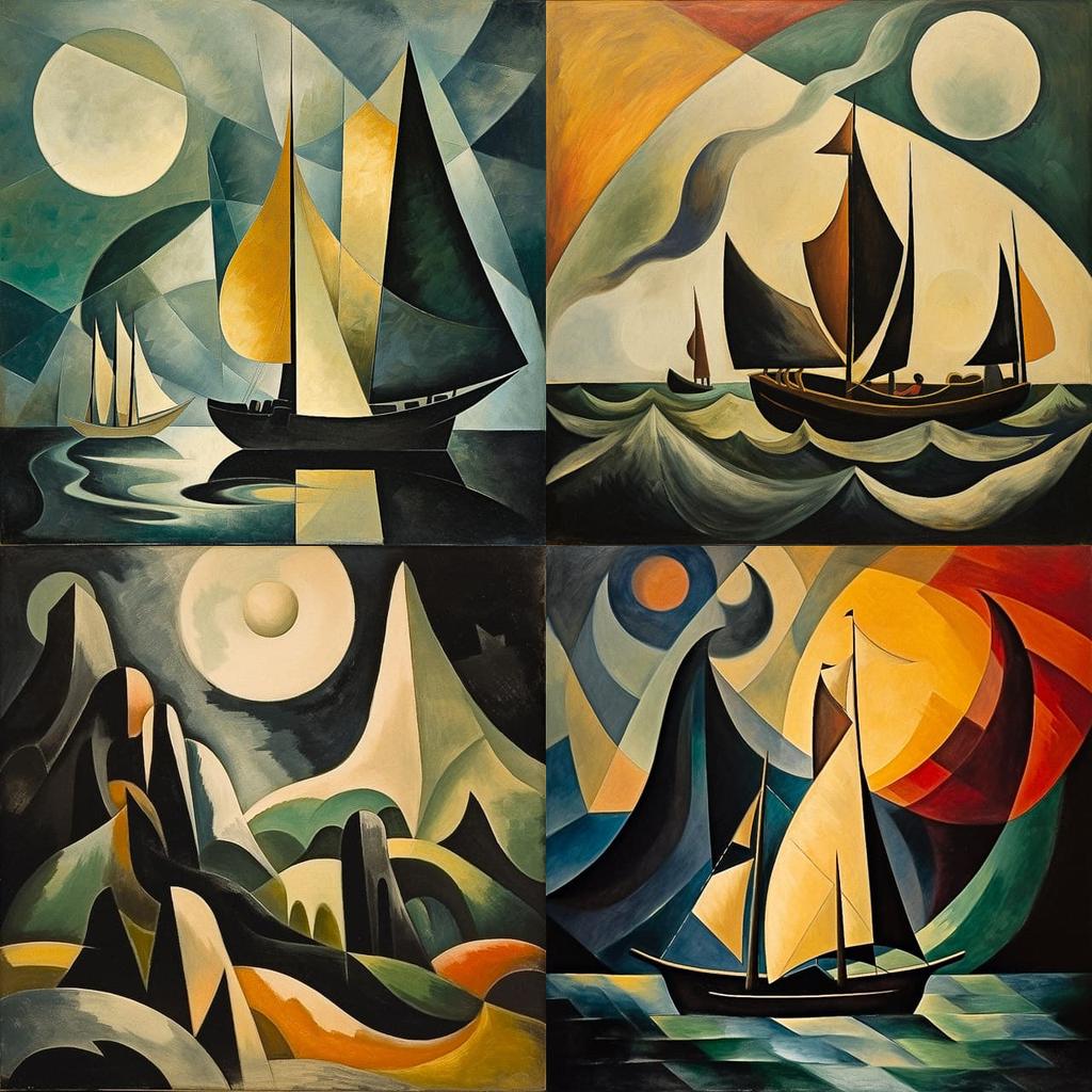 Arthur Dove style, Midjourney V5.2, render 1 of 4