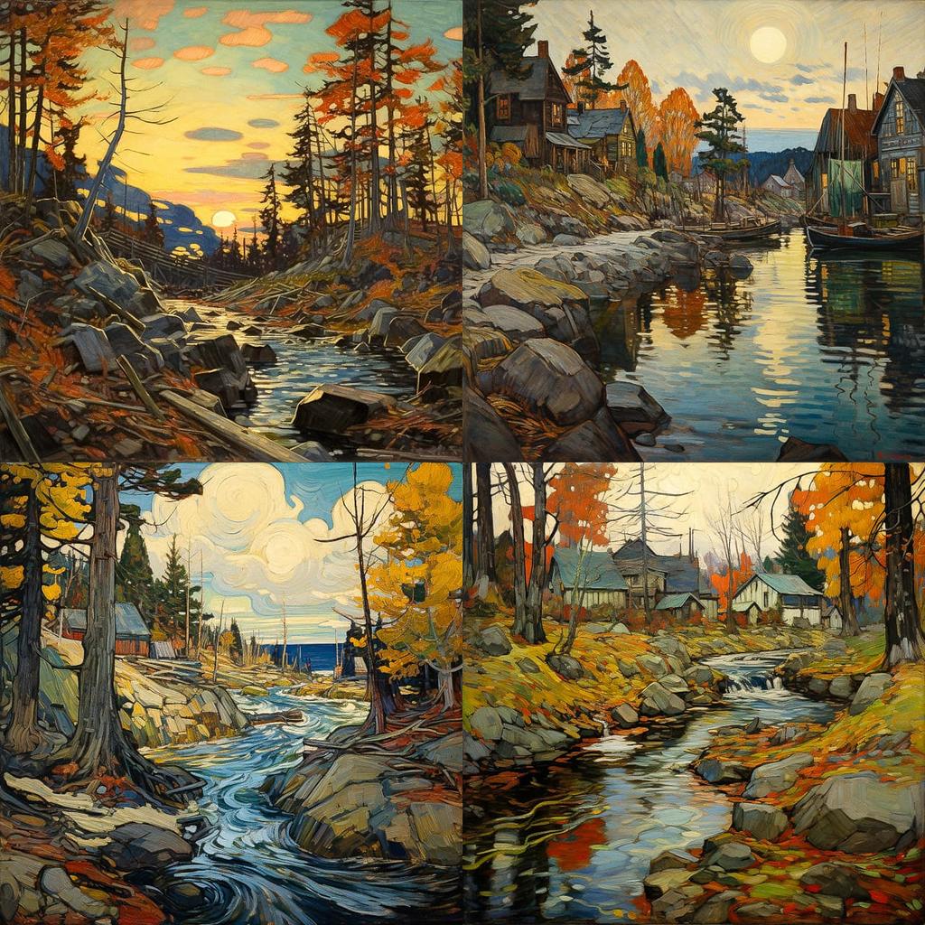 Arthur Lismer style, Midjourney V5.2, render 1 of 4