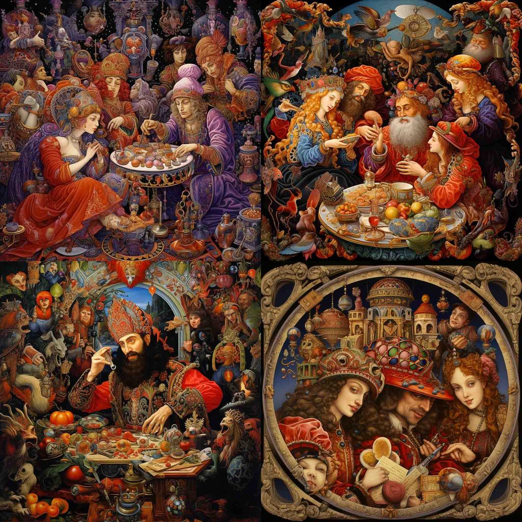 Arthur Szyk style, Midjourney V5.2, render 1 of 4