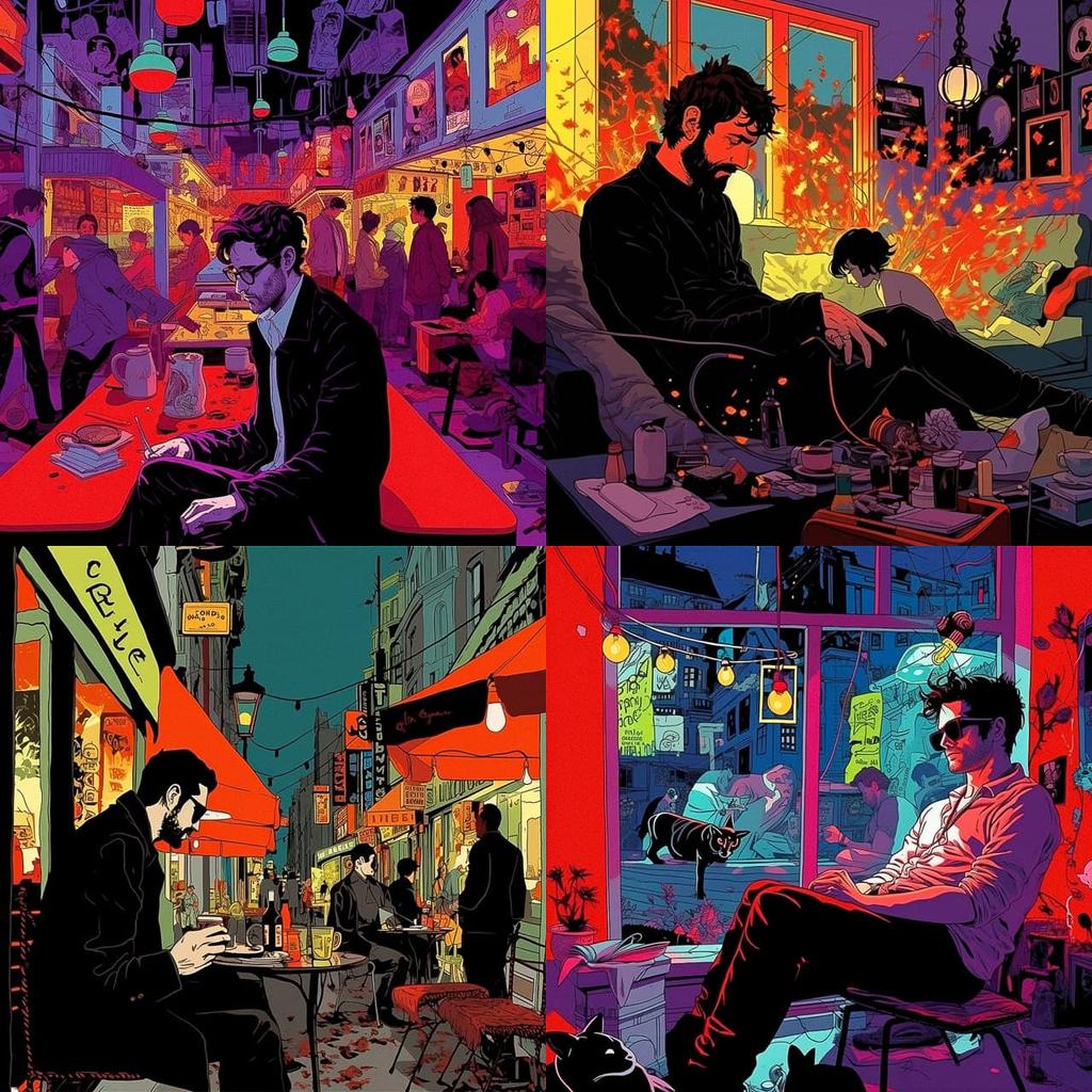Asaf Hanuka style, Midjourney V5.2, render 1 of 4