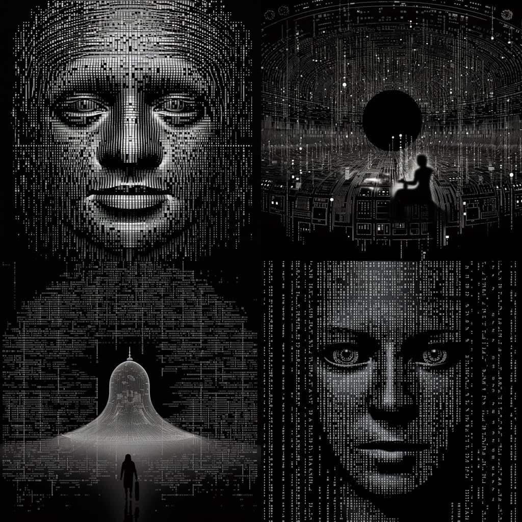 ASCII art style, Midjourney V5.2, render 1 of 4